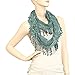 Falari Women Lace Infinity Loop Scarf With Fringes Polyester Jade Green YH15-23