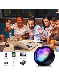 Altavoces Bluetooth, VersionTECH. Minialtavoz portátil LED de sonido estéreo de colores con control remoto, batería recargable, tarjeta TF, cable AUX, graves mejorados para iPhone Samsung