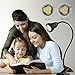LED Desk Lamp, Powstro 3W Eye-Care Flexible Adjustable Gooseneck Table Lamp ,Clip on Bed headboard,Living Room,Cool White (Cool White)