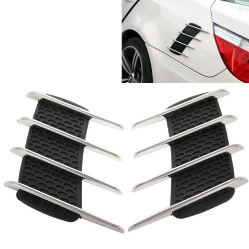 LOPURS Hood Side Shark Gill Simulation Air Flow Vent Fender Sticker for Car Decoration, Pack of 2, Size: 22cm x 20cm x 2cm