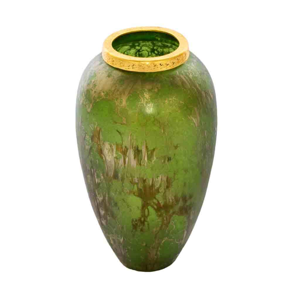 Buy Fanusta Handcrafted Naomi Antique Green Glass Floor Vase Large