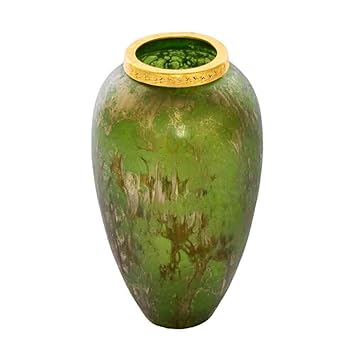 Buy Fanusta Handcrafted Naomi Antique Green Glass Floor Vase Large