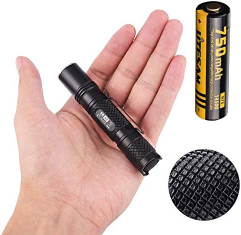 700 Lumen EDC Tactical Flashlight, 14500 Battery Included, CREE XP-L, Anti-Scratch Military-Grade Body, Pocket Flashlight, 5 Light Mode, IPX-8 Water-Resistant, for Camping, Hiking and Emergency