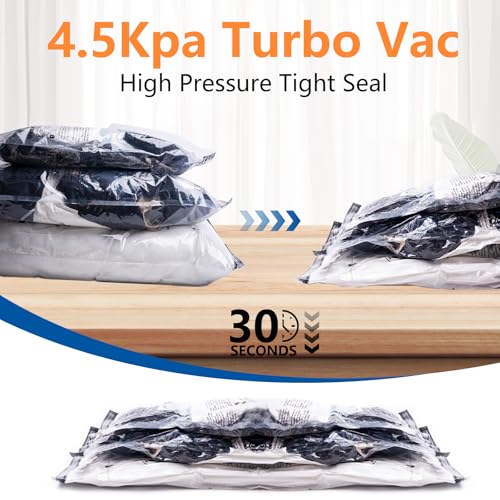 10 Vacuum Bags + Cordless Electric Pump – Multiple Sizes (3×60×80/3×50×70/4×40×60 Cm) Reusable PA+PE, Save 80% Space, Ideal for Travel & Daily Storage