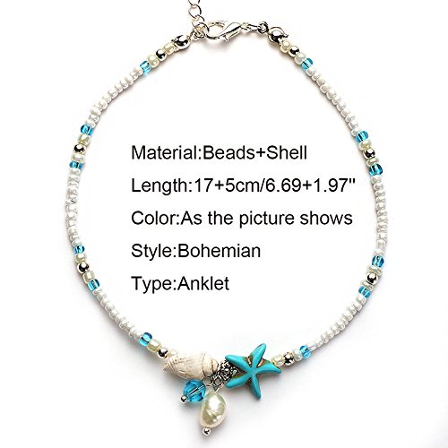 Rune Starfish Vintage Ankle Bracelet Buddha Foot Jewelry Summer Barefoot Women Beach Anklet (Turtle+Starfish)