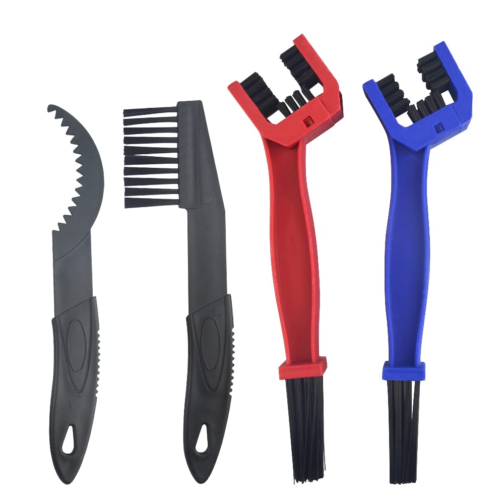 WMYCONGCONG 4 PCS Bike Brush Bicycle Motorcycle Chain Brush Cleaner Bike Gear Cleaning Brush Tool for Motorcycle MTB Mountain Road Bicycle
