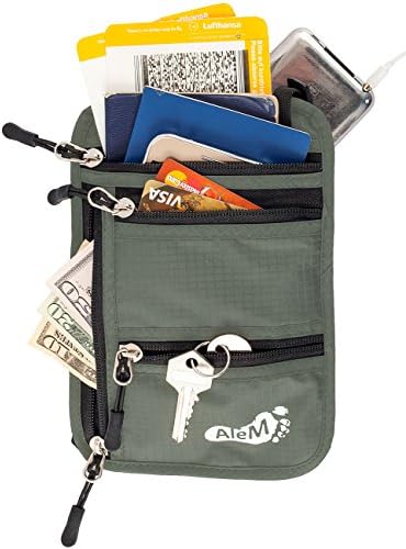 Travel Neck Wallet &amp; Passport Holder - Hidden RFID Pouch with Secure Anti Theft Blocking - Organize Conceal and Keep Your Valuables Safe - Durable &amp; Water Resistant for Money &amp; Credit Cards - Unisex