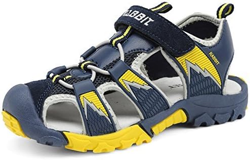 Comfortgo Boy's Girl's Summer Closed-Toe Athletic Sport Water Sandals Shoes Navy Blue 4 M Big Kid