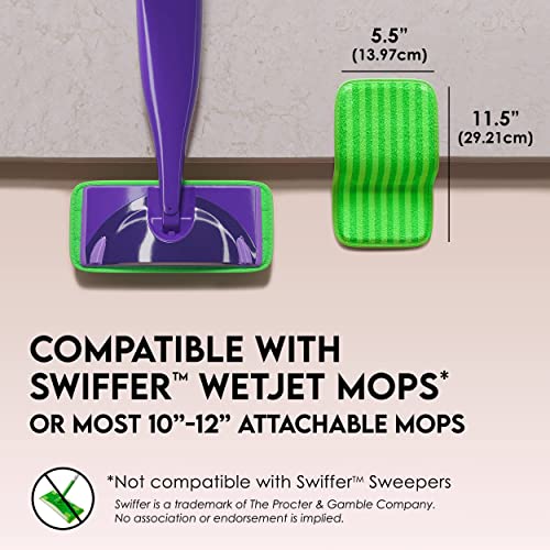 Turbo Mops Reusable Floor Mop Pads 2 Pack Swiffer Wet Jet Compatible
