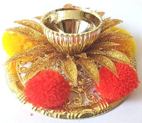 Buy Partyhut Ethnic Acrylic Chawal Holder Engagement Plate Tilak