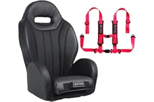 UTVMA UTV Mini Bucket Seat for Kids (Fits All Stock and Aftermarket UTV and Side by Side Seats) (Add Pink 4 Point Harness)