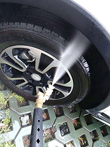 Tool Daily Quick Connecting Pivoting Coupler for Pressure Washer Nozzle, Cleaning Hard to Reach Areas, 4500 PSI, 1/4 Inch, Updated 90 Degree