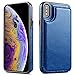 Hoofur Slim Fit Premium Leather Compatible with iPhone Xs Max Wallet Case Card Slots Shockproof Folio Flip Protective Shell Compatible with iPhone Xs Plus (6.5 inch) 2018 (Blue)
