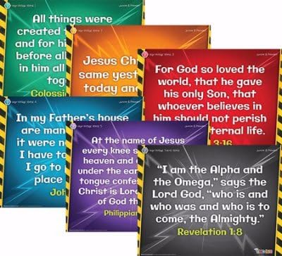 Answers In Genesis VBS-Time Lab-Memory Verse Poster: Junior/Primary (Set Of 6) (Jan 2018)