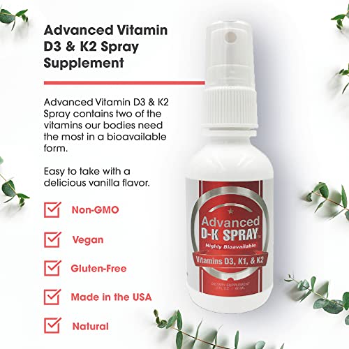 Advanced Vitamin D3 (5000 IU) and Vitamin K2 Spray, Liquid D supplement