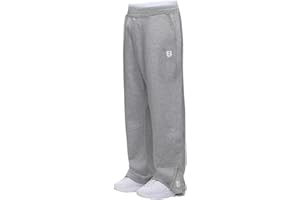 Mens Baggy Sweatpants Fleece Elastic Waist Straight Leg Pants Cozy Open Bottom Athletic Pants with Pockets Fall Winter