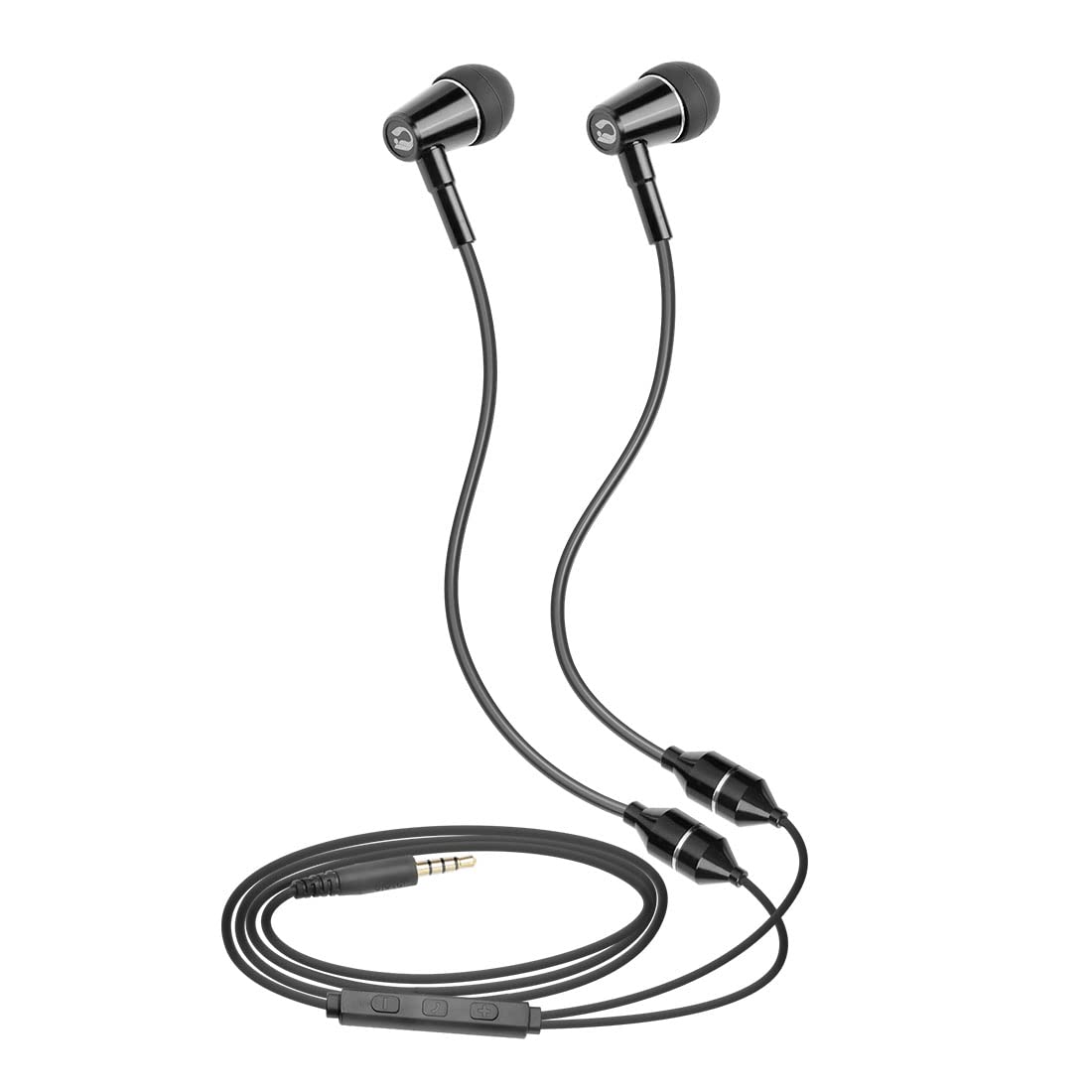 Photo 1 of ibrain Air Tube Headphones Air Tube Earbuds Airtube Headset with Microphone & Volume Control Airtube Headphones for a Safe and Healthy Listening (Black)