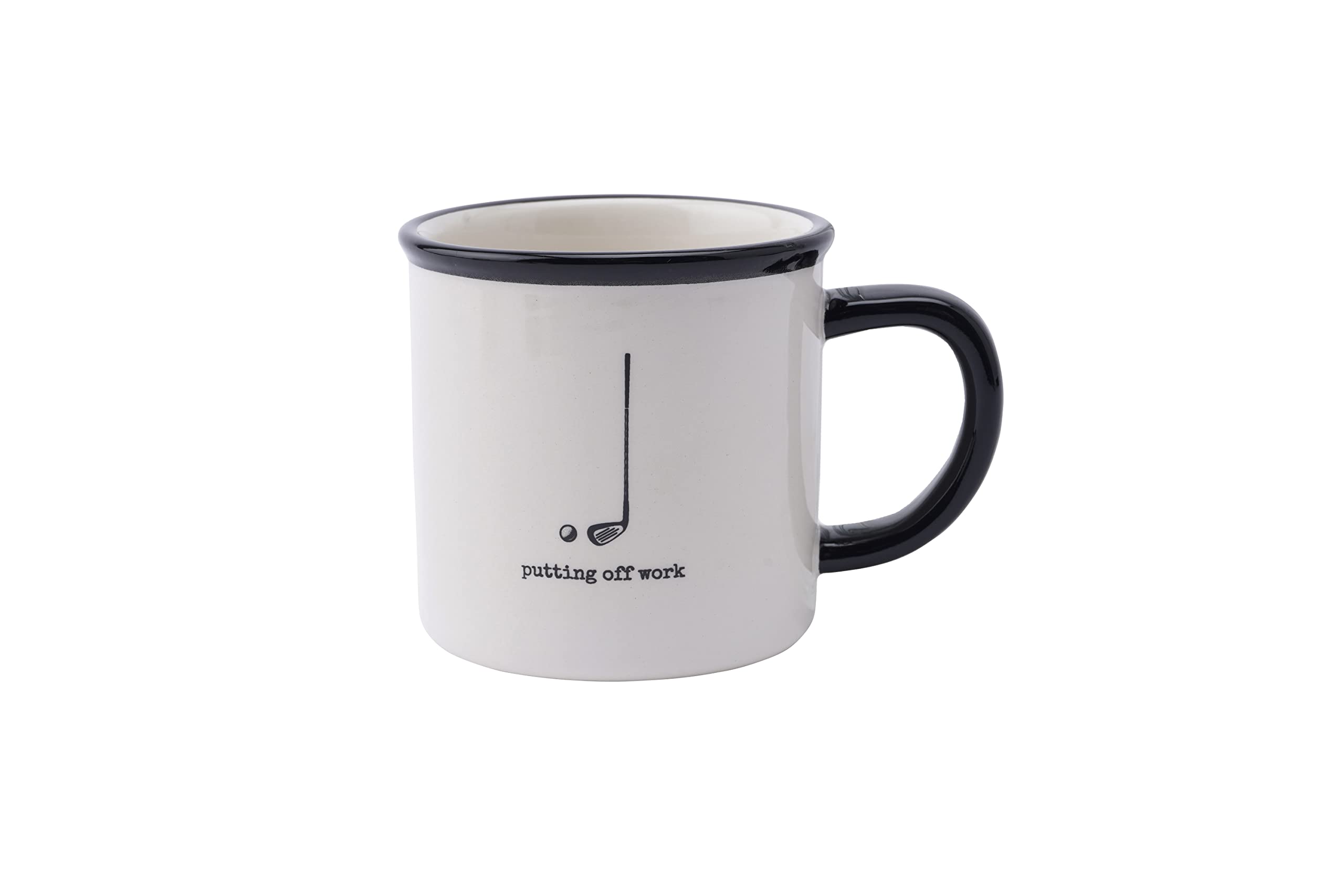 CGB Giftware | Golf Ceramic Mug | Fairways Golfing Goods ‘Putting Off Work’ | Men's | Gift Box | Tea Coffee | Kitchen | Modern Gent Range | GB06427