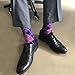 SUTTOS Men's Custom Elite Casual Fun Purple Argyle Jacquard Plaid Cotton Knit Mid Calf Crew Dress Socks,2 Pairs OS