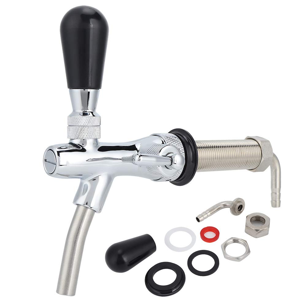 DEWIN Beer Faucet, Adjustable Beer Tap G5/8in Thread Long Shank Adjustable Draft Beer Faucet Tap Dispenser Wine Tools Home Brewing Accessories