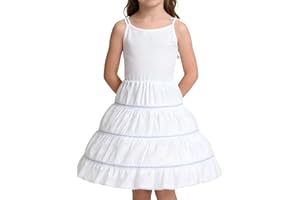 Quxyxso Girls Petticoat Underskirt,Hoops Net Skirt Drawstring Underskirt Full Slips Puffy,Adjuatable Under Dress Puffy Skir W