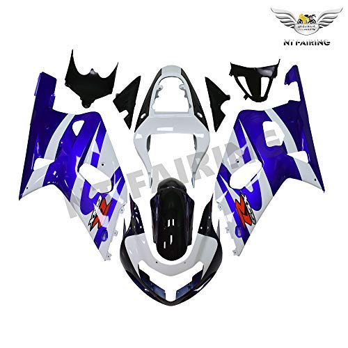 NT FAIRING White Blue Injection Mold Fairing kits Fit for Suzuki 2001 2002 2003 GSXR 600 750 K1 01 02 03 GSX-R600 Aftermarket Painted ABS Plastic Motorcycle Bodywork ...