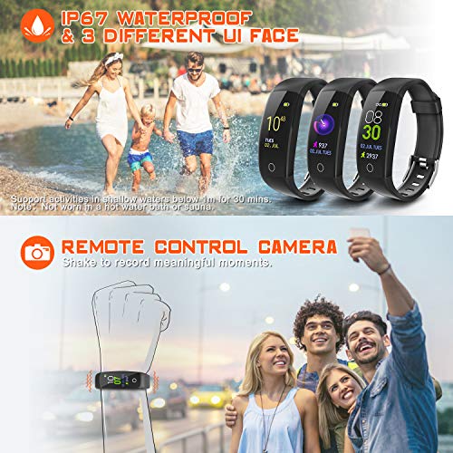 ELEGIANT 2019 Version Newest Color Screen Fitness Tracker HR, IP67 Waterproof Activity Trackers Watch with Heart Rate and Sleep Monitor, Smart Band Calorie Counter, GPS Pedometer for Men Women - Thumbnail 5