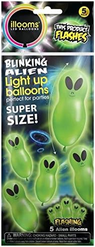 Light Up Blinking Aliens Balloons 5 x 1 per pack