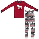 Lazy One Boys' Moose Fair Isle Long Sleeve PJ Set