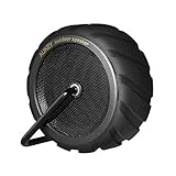 Aukey Wireless Waterproof Bluetooth Speaker Portable Splashprof Shockproof Dustproof Outdoor Shower Speaker with Camping Snap Hook, Strong Bass Driver, Powerful Sound (SK-M4 Black)