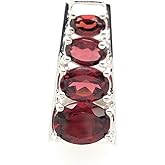Natural 4ct Garnet 925 Solid Sterling Silver Pendant 20mm