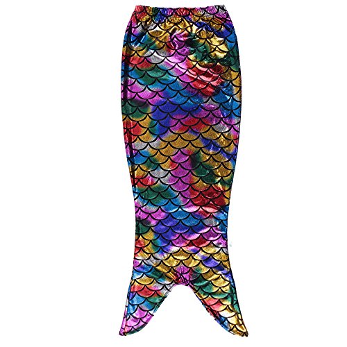 TFJH E 3PCS Kids Girls Fancy Princess Swimmable Fish Tail Set 6-7Years Colorful - Thumbnail 4