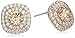 Amazon Collection 14k Rose Gold Plated Sterling Silver Champagne Cubic Zirconia and White Cubic Zirconia Double Halo Stud Earrings