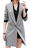 Lingswallow Womens Classic Drape Lapel Open Front Long Jacket Blazer Trench Coat