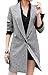 Lingswallow Womens Classic Drape Lapel Open Front Long Jacket Blazer Trench Coat