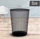 Zuvo Circular Mesh Waste Bin Lightweight Trash Can Black view 2