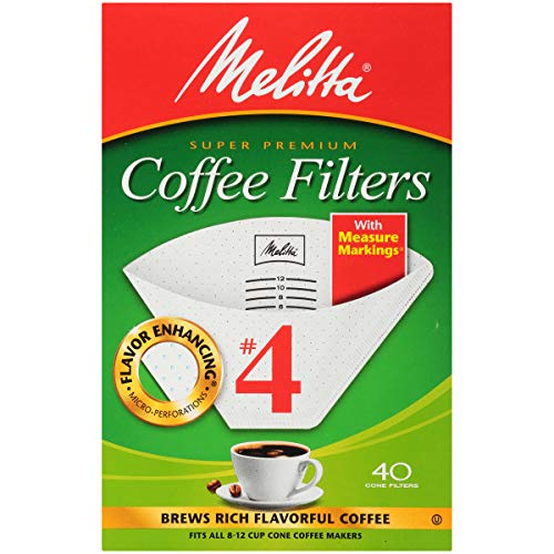 Melitta 4 Super Premium Cone Coffee Filters, White, 40 Count Pricepulse