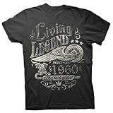 60th Birthday Gift Shirt - Living Legend 1960 Legends Never Die - Black-XL