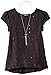 Amy Byer Girls' Big Mixed Fabric Top with Necklace