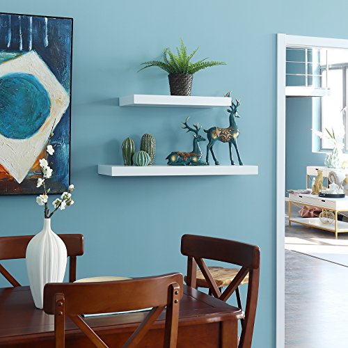 WELLAND New Chicago Floating Shelves, White Floating Wall Shelf Ledge