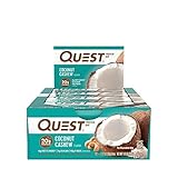 Quest Nutrition Protein Bars, 20 Grams Protein, 14 Grams Fiber  - Coconut Cashew - 12 Count