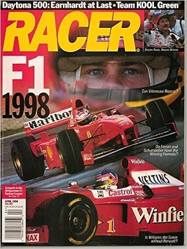 Racer Magazine April 1998 F1 1998 Daytona 500 Earnhardt At Last Racer Magazine Amazon Com Books