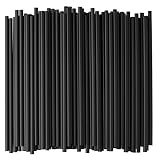 Crystalware, Black Plastic Straws, 7 3/4 Inches, Jumbo Pack 500 Straws