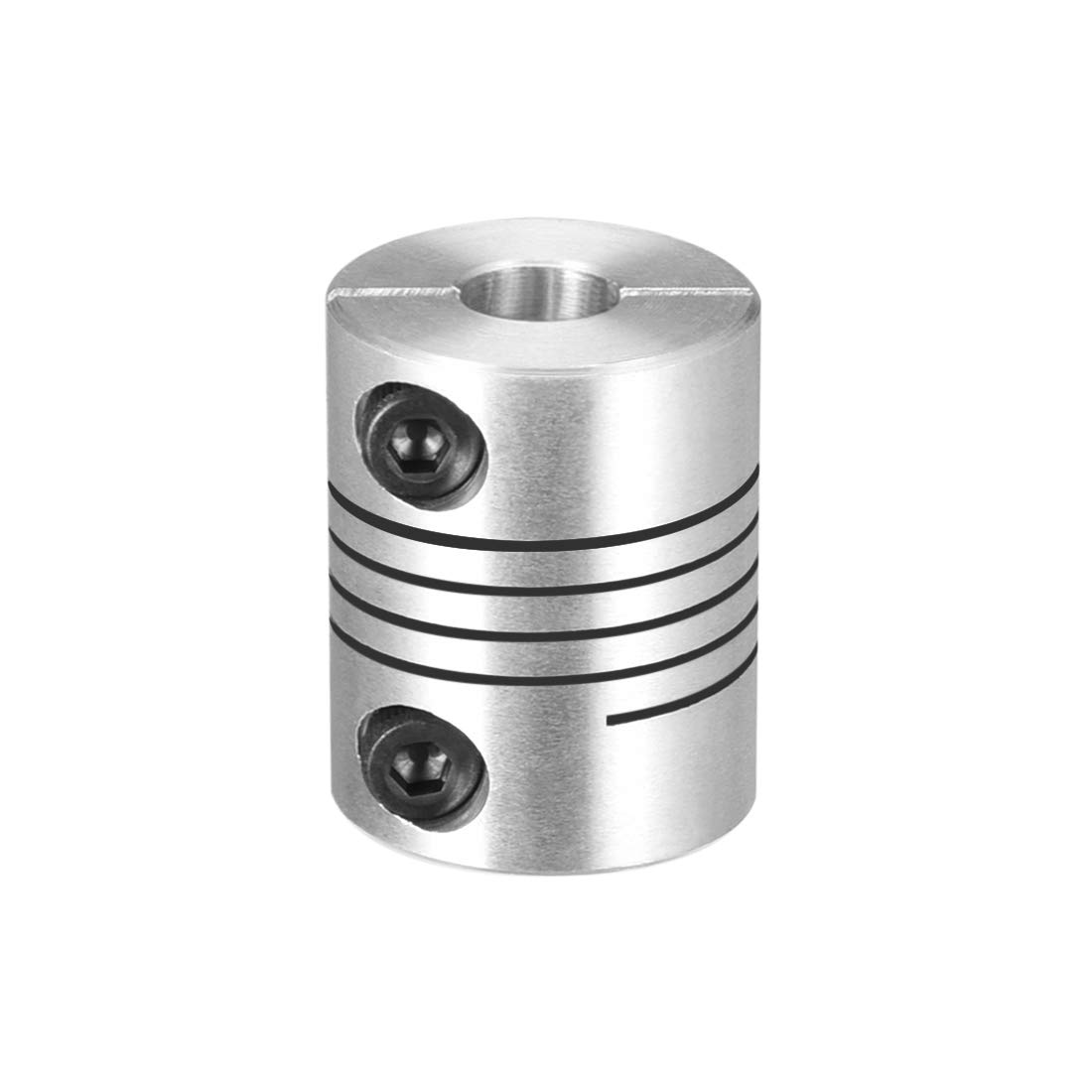 Sourcingmap Motor Shaft 6mm to 8mm Joint Helical Beam Coupler Coupling 20mm Dia 25mm Length Silver