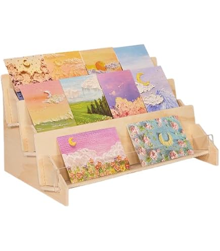 Présentoir à Cartes En Acrylique 12 Niveaux - Transparent, Gain De Place Pour Cartes Postales, Collections, Boutique - 14