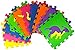Dinosaur Zoo Educational Foam Puzzle Floor Mat for Kids + 10 Piece 12x12 Squares Blocks