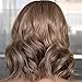 QD-Udreamy Black Roots To Ombre Brown&Blonde Mixed Lace Front Wigs Natural Wavy Short Hair Glueless Synthetic Wigs for Women