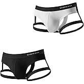 BLESO Men’s Jockstrap Thong Underwear Sexy Lingerie Ice Silk Briefs Breathable Low Rise Male Pouch Panties