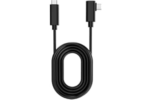 TNE 16ft Link Cable for Meta Quest 3/Oculus Quest 2 VR Type C-C Cable for PC Gaming and Charging | High Speed Data Transfer & Fast Charger Cord 90 Degree Angled Type C to C Power Cable (16ft/5m)