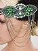 Vijiv Green 1920s Flapper Headband Accessories Gatsby Style 20s Headpiece